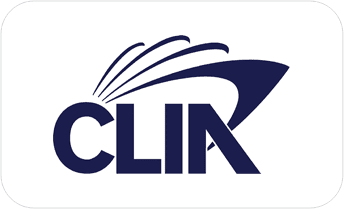 A blue and white logo of clix